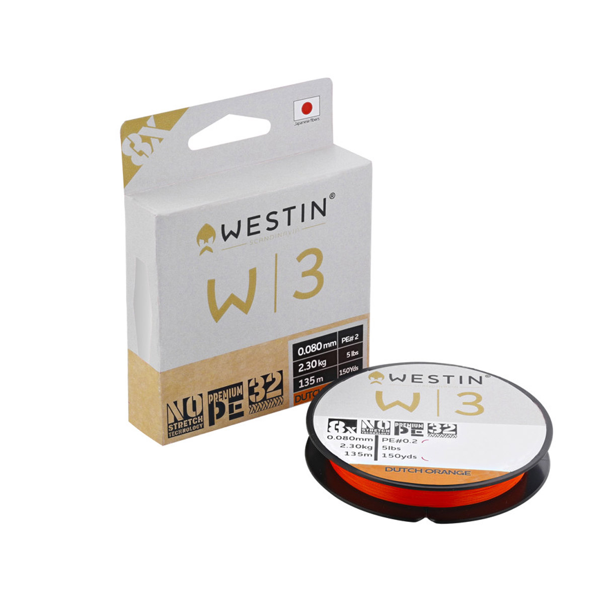 Westin W3 8 Braid Dutch Orange -  0.165  mm -  0.205 mm -  0.128 mm -  0.148 mm -  0.08 mm -  0.10 mm -  0.285 mm -  0.235 mm -  0.305 mm -  0.33 mm -  0.26 mm