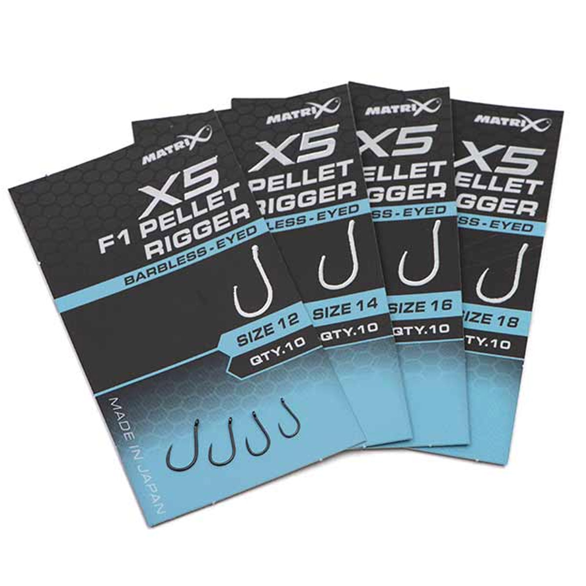 Matrix X5 F1 Pellet Rigger Hooks - Barbless Eyed