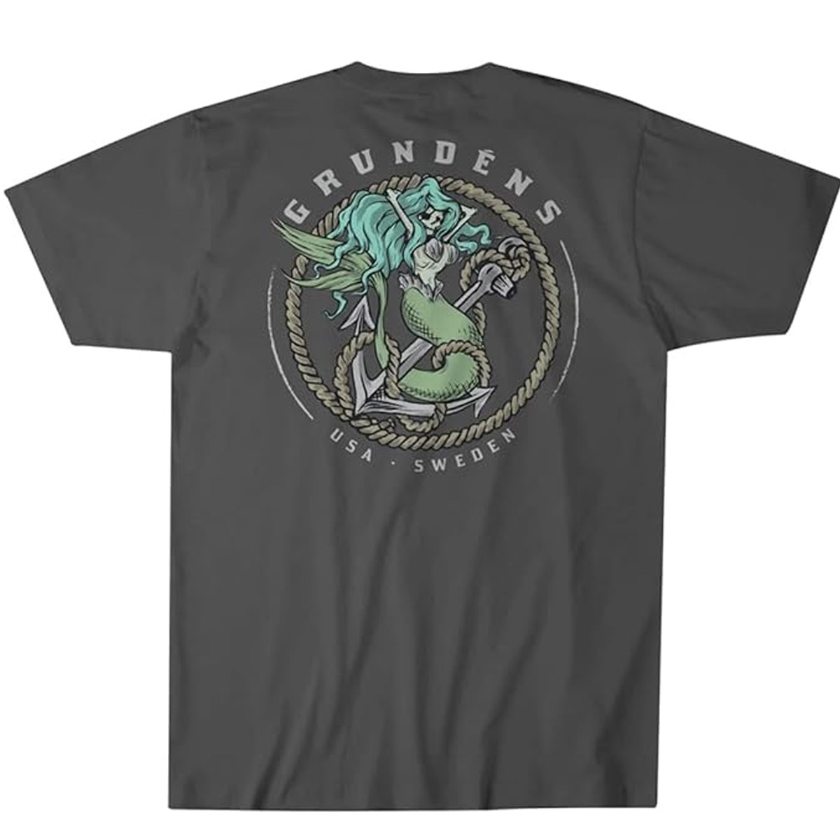 Grundens Tee Shirt Mermaid Iron Grey