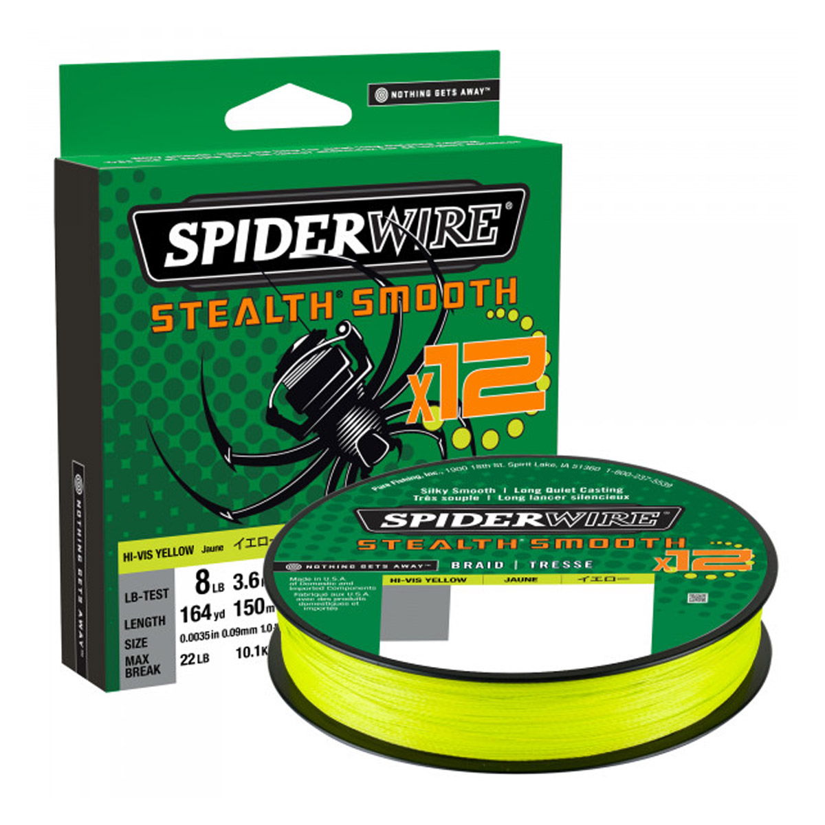 SpiderWire Stealth® Smooth 12 Braid Hi-Vis Yellow 150 M