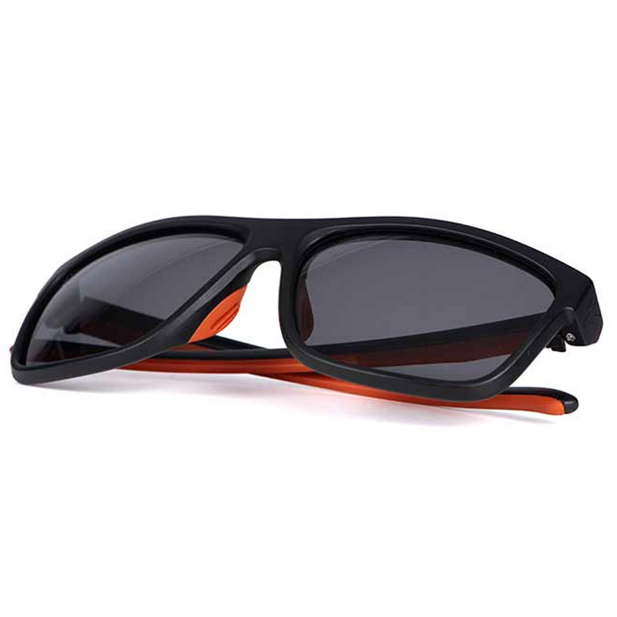 Fox Collection Black & Orange Shades - Grey Lens