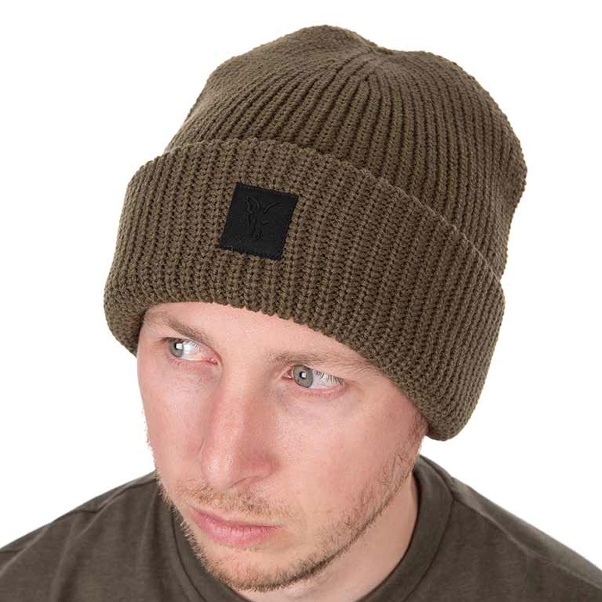 Fox Merino Blend Beanie Hat - Olive