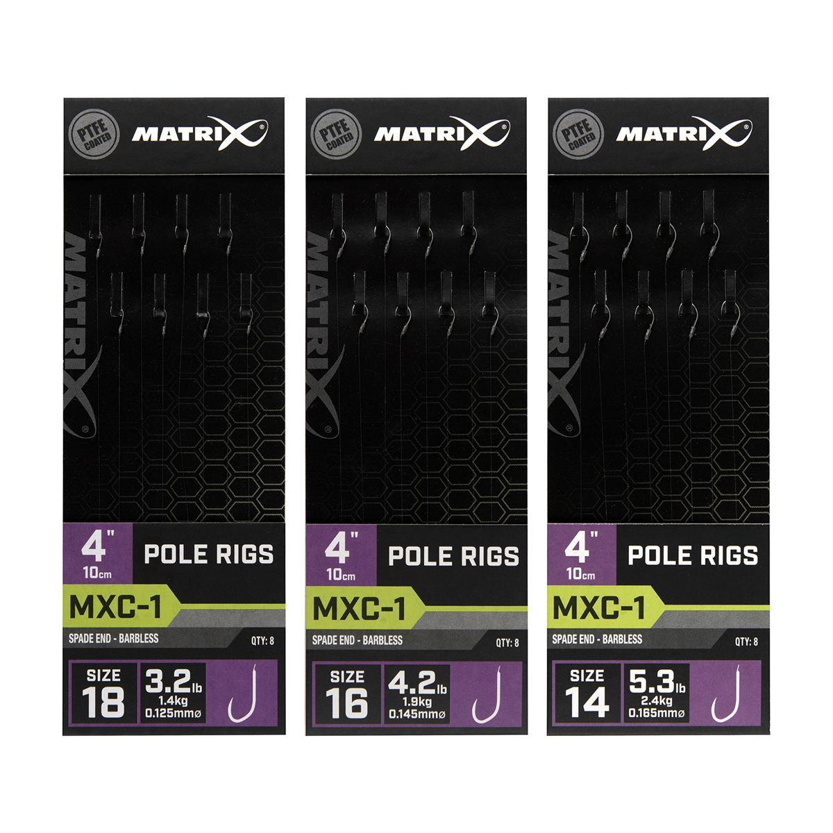 Matrix MXC-1 4" Barbless Pole Rigs 