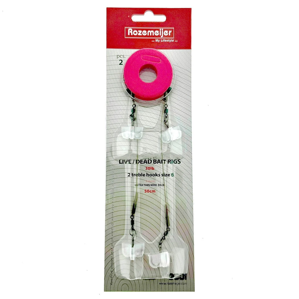 Rozemeijer Live/Deadbait Rigs 30lb 2 Treble #6 Rozemeijer Live/Deadbait Rigs 30lb 2 Treble #6