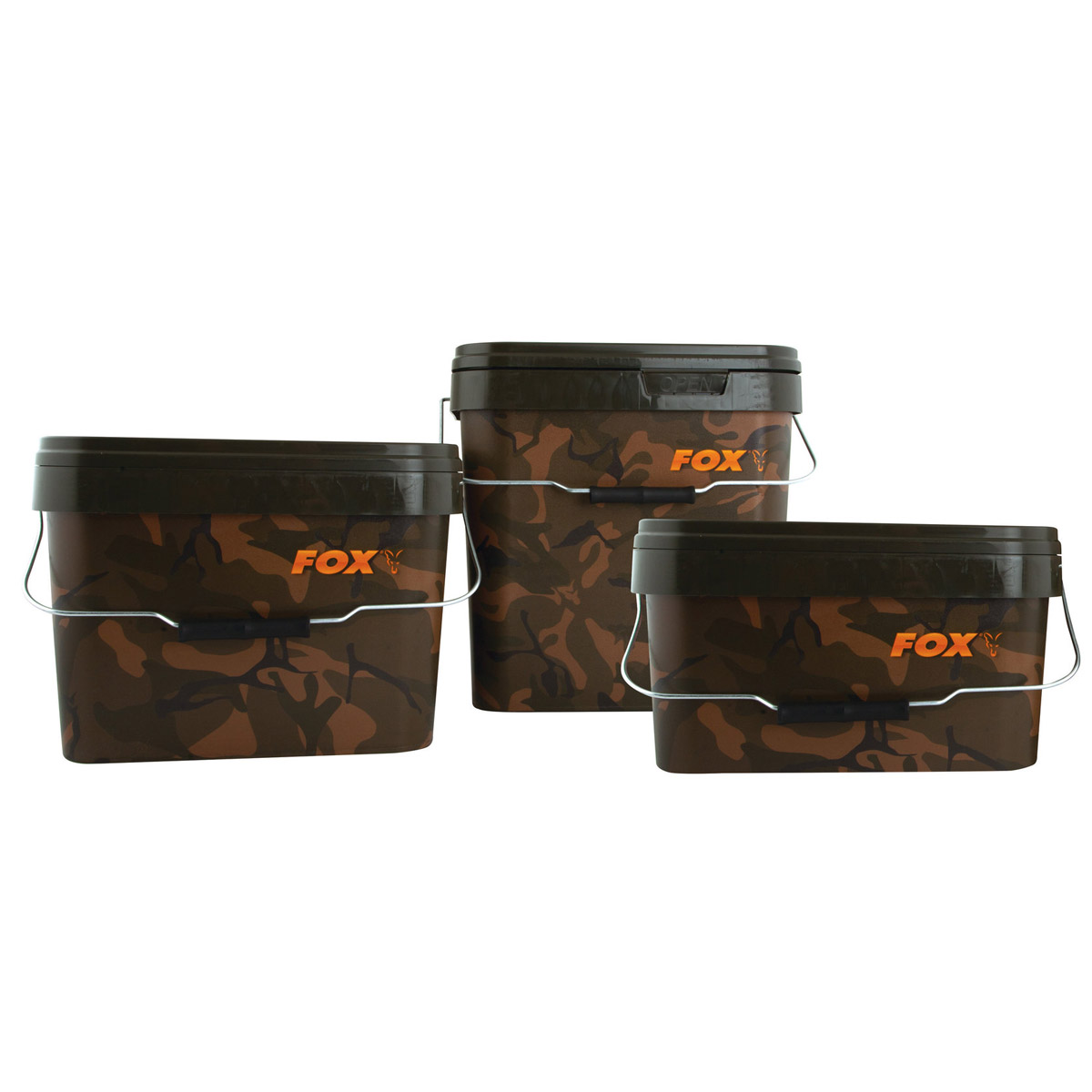 Fox Camo Square Carp Buckets Fox Camo Square Carp Buckets