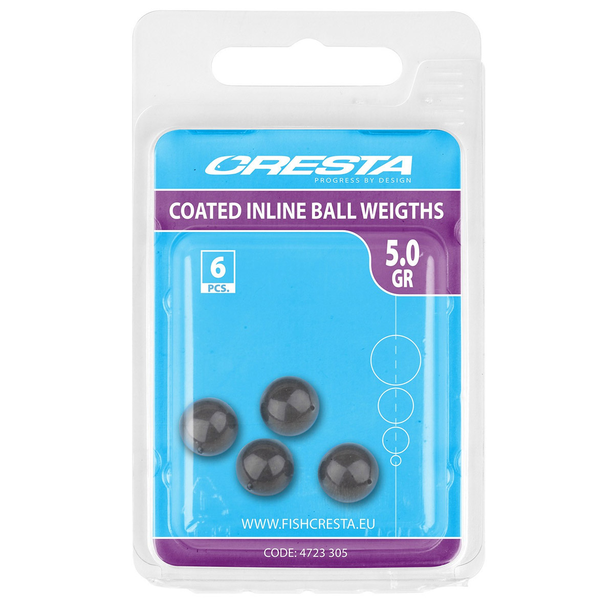 Cresta coated inline Ball Weight