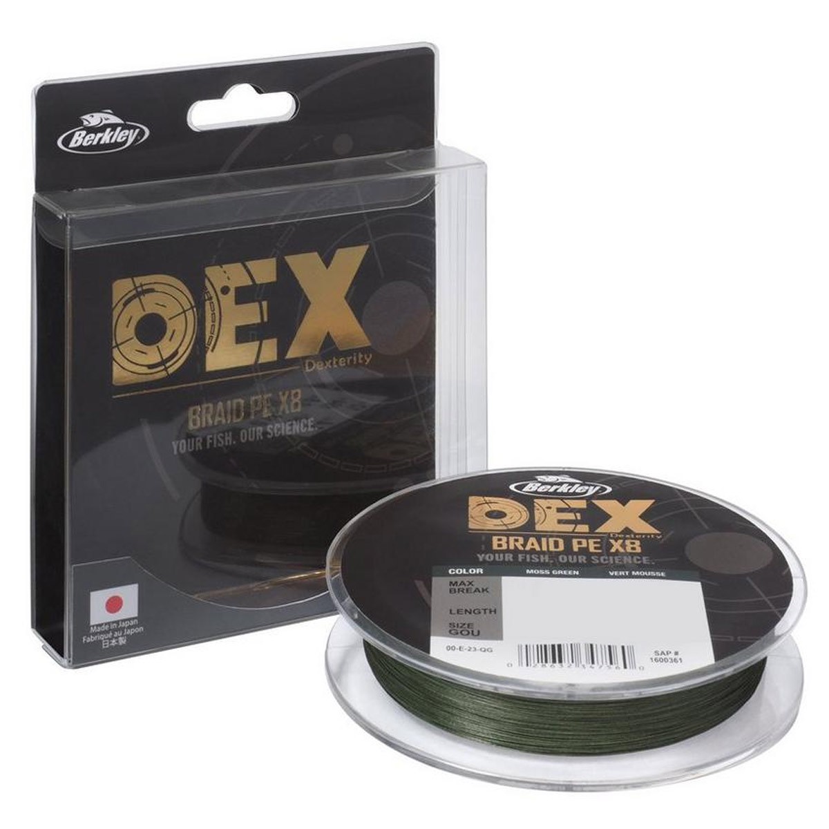 Berkley Dex Braid X8 300 Meter Moss Green  -  0.04 mm