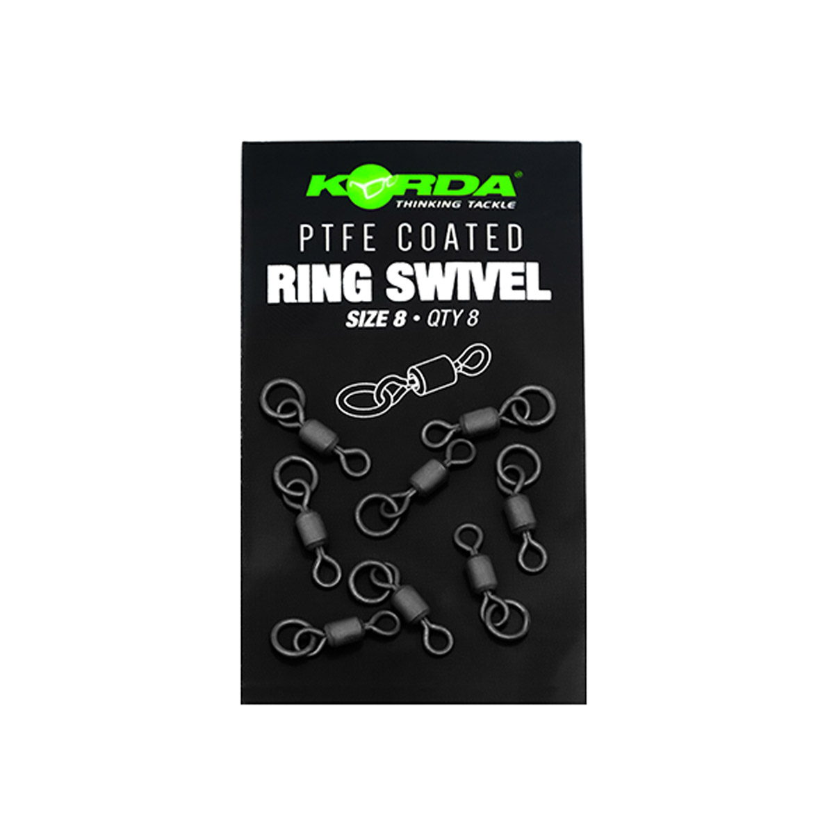 Korda PTFE Coated Ring Swivel Size 8